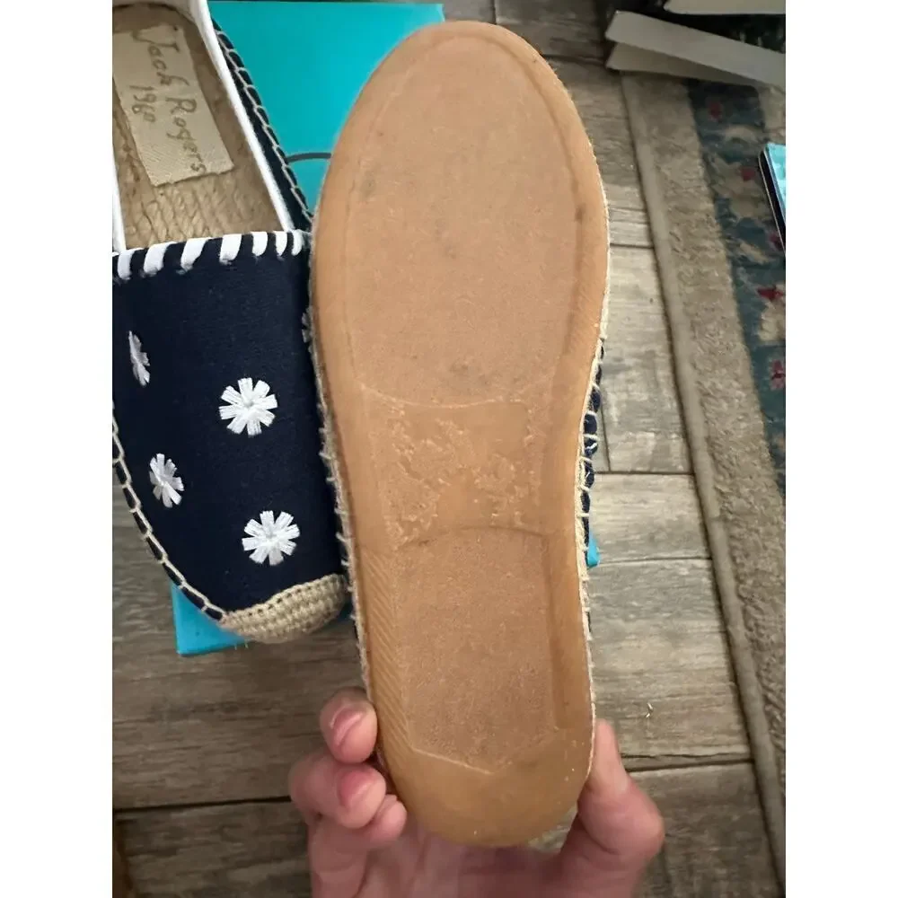 NWT Jack Rogers Kids' Midnight Navy Miss Palmer Espadrille Flats Size 4M